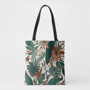 Aria Grace Linear Rhythm Botanical Line Art Print Tote Bag