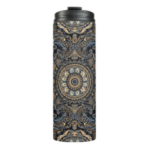 Aria Grace Midnight Blue Peony Paisley Heritage Thermal Tumbler