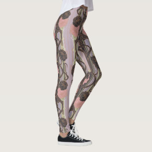 Aria Grace Urban Bloom Architectural Floral Design Leggings