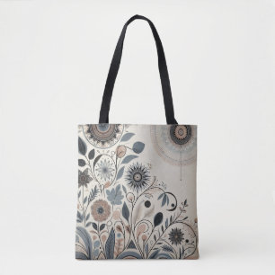 Aria Grace Urban Bloom Graphic Mandala Pattern Tote Bag