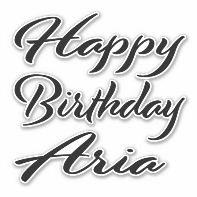 Aria name first name black Sticker birthday (Front)