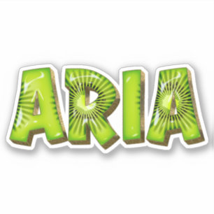 Aria Name Kiwi Design Sticker