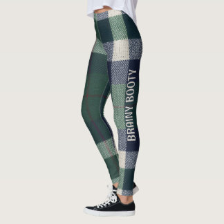 Aria Oxford Academia Vintage Plaid Pattern BRAINY Leggings