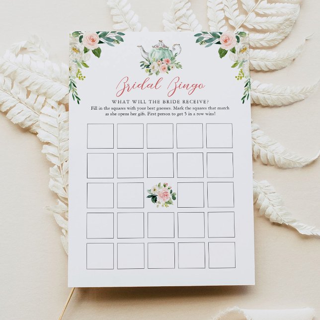ARIA Tea Party Bridal Shower Bingo Game Invitation (Creator Uploaded)