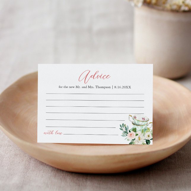 ARIA Tea Party Wedding Advice Card (Creator Uploaded)
