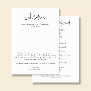 ARIA Wedding Program Welcome Card