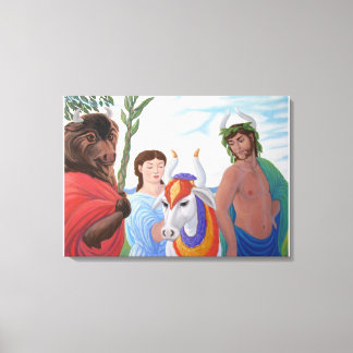 Ariadne and The Sacred Bulls Canvas Print