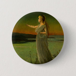 Ariadne at Naxos John Atkinson Grimshaw 6 Cm Round Badge