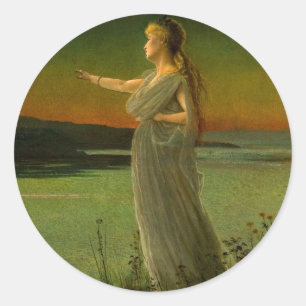 Ariadne at Naxos John Atkinson Grimshaw  Classic Round Sticker