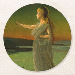 Ariadne at Naxos John Atkinson Grimshaw  Round Paper Coaster