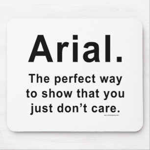 Arial Font Humour Mug Mouse Mat