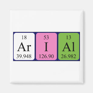 Arial periodic table name magnet