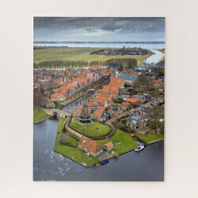 Arial photo Friesland The Netherlands Jigsaw Puzzle (Vertical)