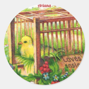 ARIANA ~ EASTER CHICK ~ Sweet Cute Vintage Art Classic Round Sticker