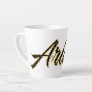 Ariane black gold lettering Latte Tasse Mug