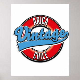 Arica chile vintage logo poster