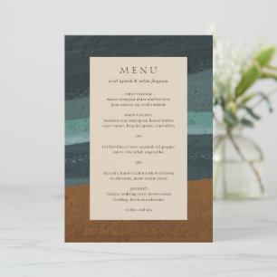 Ariel Abstract Coastal 2 Modern Wedding Menu