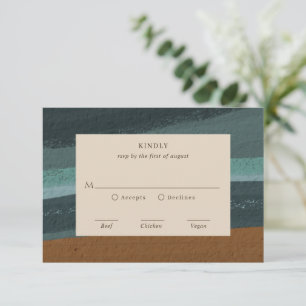 Ariel Abstract Coastal 2 Modern Wedding RSVP Card