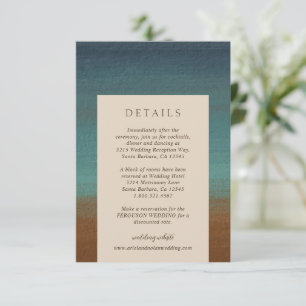 Ariel Abstract Coastal 3 Modern Wedding Enclosure Card