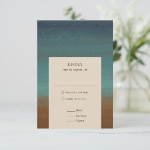 Ariel Abstract Coastal 3 Modern Wedding RSVP Card