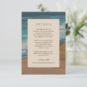 Ariel Abstract Coastal 4 Modern Wedding Enclosure Card