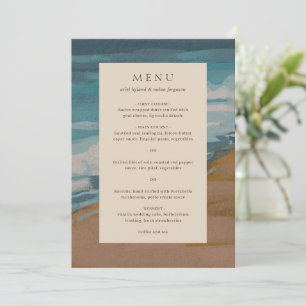 Ariel Abstract Coastal 4 Modern Wedding Menu