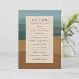 Ariel Abstract Coastal Modern Wedding Programme