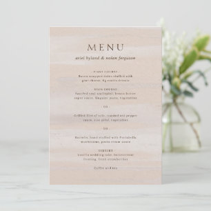 Ariel Beige Abstract Watercolor Modern Wedding Menu