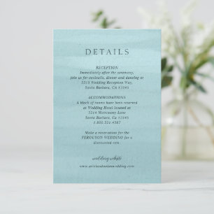 Ariel Blue Abstract Watercolor Modern Wedding Enclosure Card