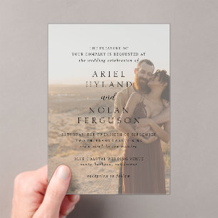 Ariel Elegant Photo Modern Wedding Acrylic Invitations
