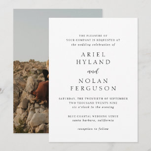 Ariel Elegant Photo Modern Wedding Invitation