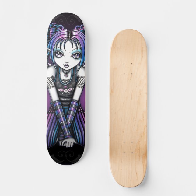 Ariel Gothic Big Eyed Emo Angel Skateboard