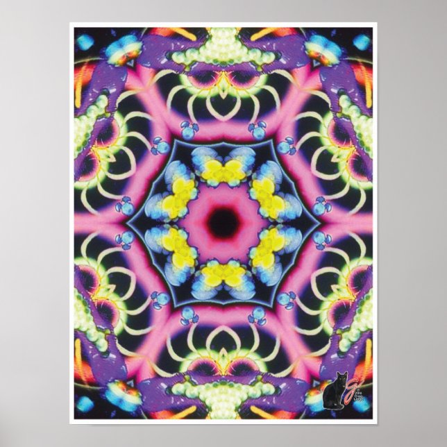 Ariel Kinetic Collage Kaleidoscope Poster (Front)