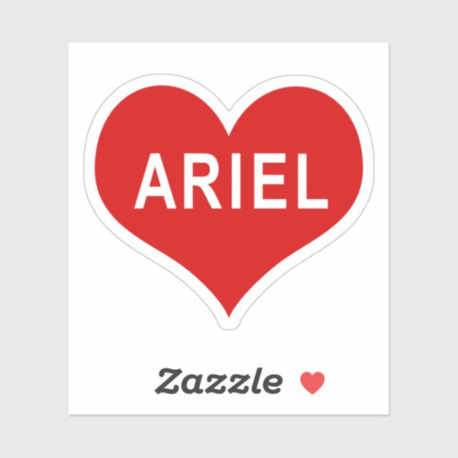 ARIEL NAME Red Love Heart Vinyl Sticker (Sheet)