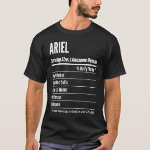 Ariel Nutritional Facts Serving Size Calories T-Shirt