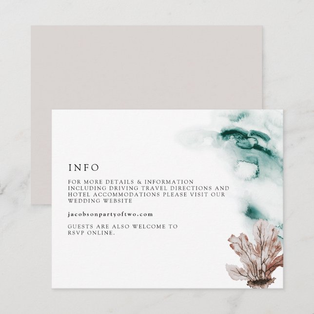 ARIEL Tropical Ocean Marine Beach Details Card (Front/Back)