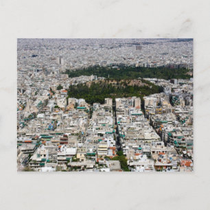 Ariel View of Athens on a Postcard