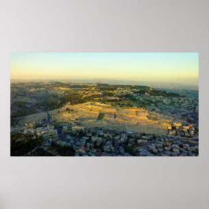 Ariel View of the Mount of Olives Jersalem Israel Poster