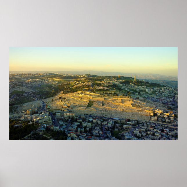 Ariel View of the Mount of Olives Jersalem Israel Poster (Front)