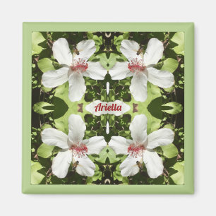 ARIELLA ~ EASTER ~ White Hibiscus Flowers ~ Magnet