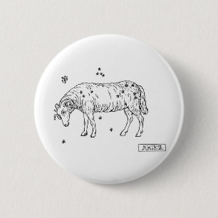Aries 6 Cm Round Badge