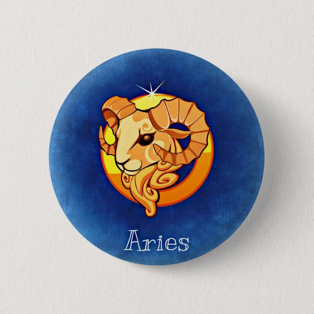 Aries 6 Cm Round Badge (Front)