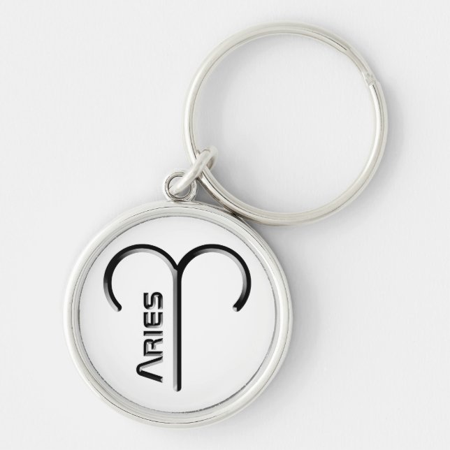ARIES, Abstract Design of the Zodiac Sign,  Key Ring (Front)
