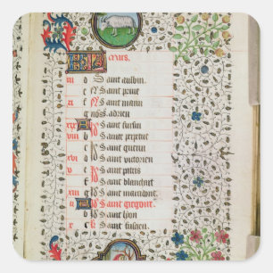 Aries and a man felling trees square sticker