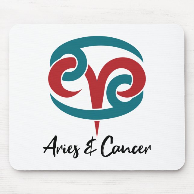 Aries and Cancer Zodiac Couple Horoscope Mouse Mat (Front)