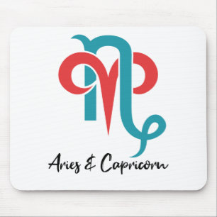 Aries and Capricorn Couples Zodiac Astrology Mouse Mat