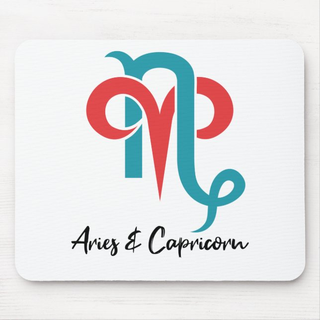 Aries and Capricorn Couples Zodiac Astrology Mouse Mat (Front)