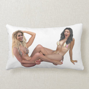 ARIES AND FEMALE WRESTLING LUMBAR CUSHION