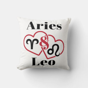 Aries and Leo Couples Zodiac Horoscope Cushion