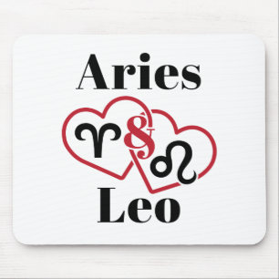 Aries and Leo Couples Zodiac Horoscope Mouse Mat